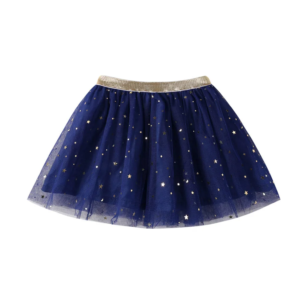 Модные вечерние балетные юбки-пачки принцессы со звездами и блестками для маленьких девочек, одежда для девочек, платье, 0304 - Цвет: Navy
