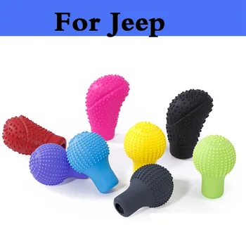

2017 car styling Silicone Head Anti-slip Car Gear Shifter Knob Lever Covers for Jeep Liberty Renegade Wrangler Commander