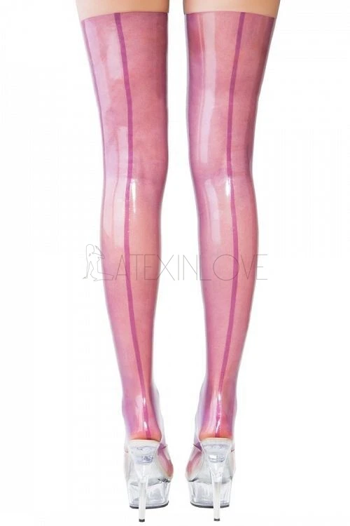 Прозрачные фиолетовые чулки из натурального латекса для женщин|stockings fetish|fetish