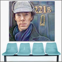 Sherlock no 221B Baker Street Impressão em Tamanho grande Arte Da Parede Cópias da lona Fotos Para Sala de estar E Quarto Sem Quadros WLONG