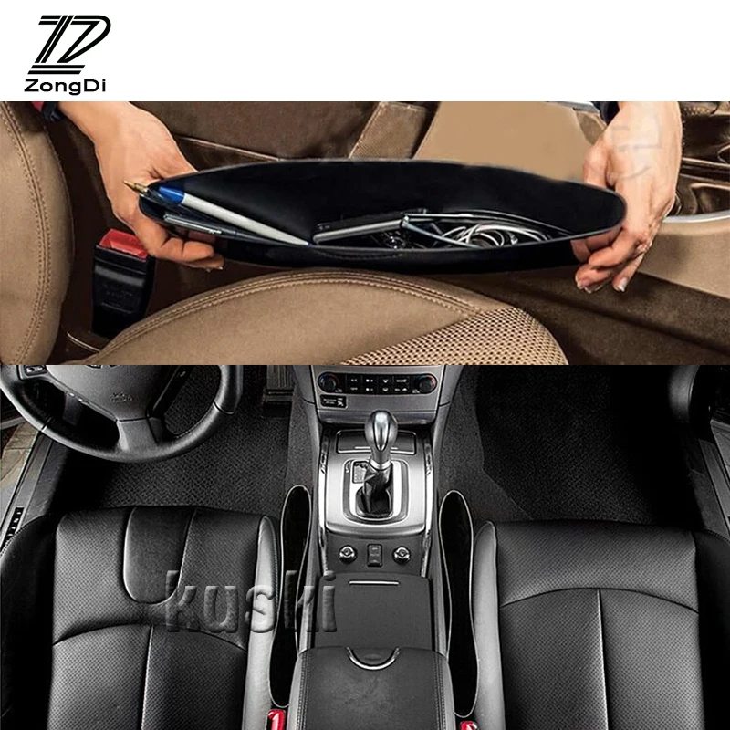 

ZD 2pcs Car Styling Seat Gap Pocket Box Seat Covers for kia Ceed Suzuki grand vitara Citroen xsara picasso C3 Subaru Saab Lada