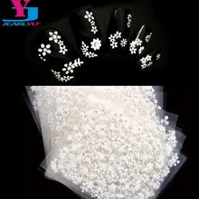 30 шт./лот 3D Белый цветок дизайн ногтей украшения наклейки Adesivi Unghie паровой панк для женщин Маникюрный Инструмент для переноса ногтей Обертывания