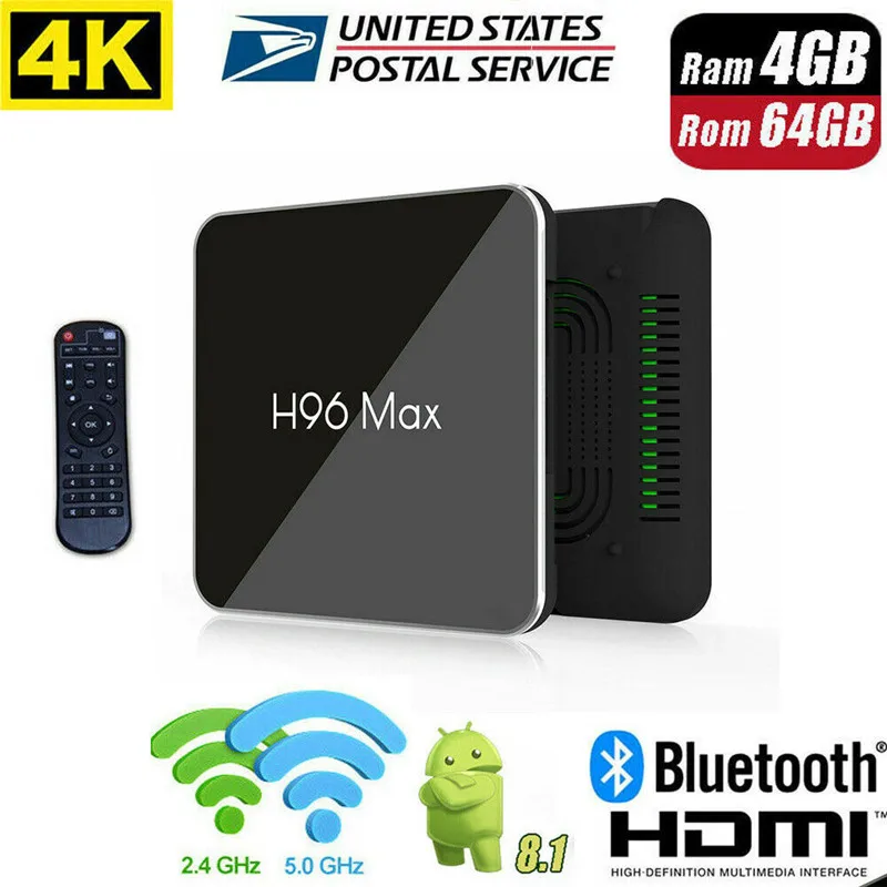 

Set Top Box H96 Max X2 S905X Android 8.1 4GB+64GB Quad Core 4K Wifi Bluetooth Smart TV BOX 2.4G/5G