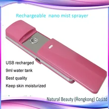 Free shipping ! Portable mini usb chargeable nano facial handy mist face steamer 9ml water tank