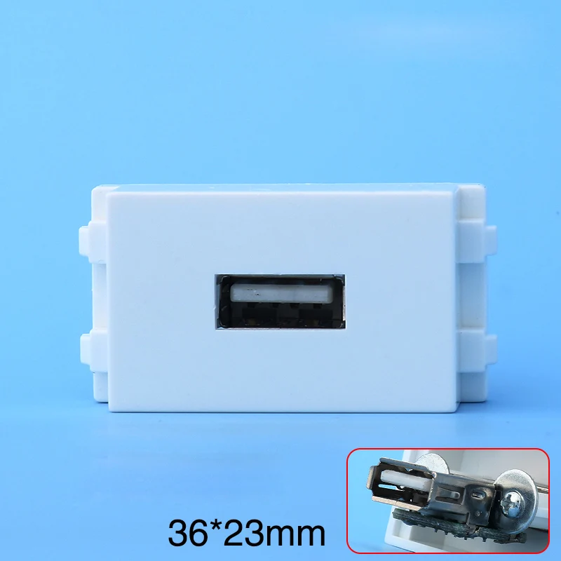 

USB2.0 Connector Slot Directly Plug Socket White Color For Wall Panel Cover