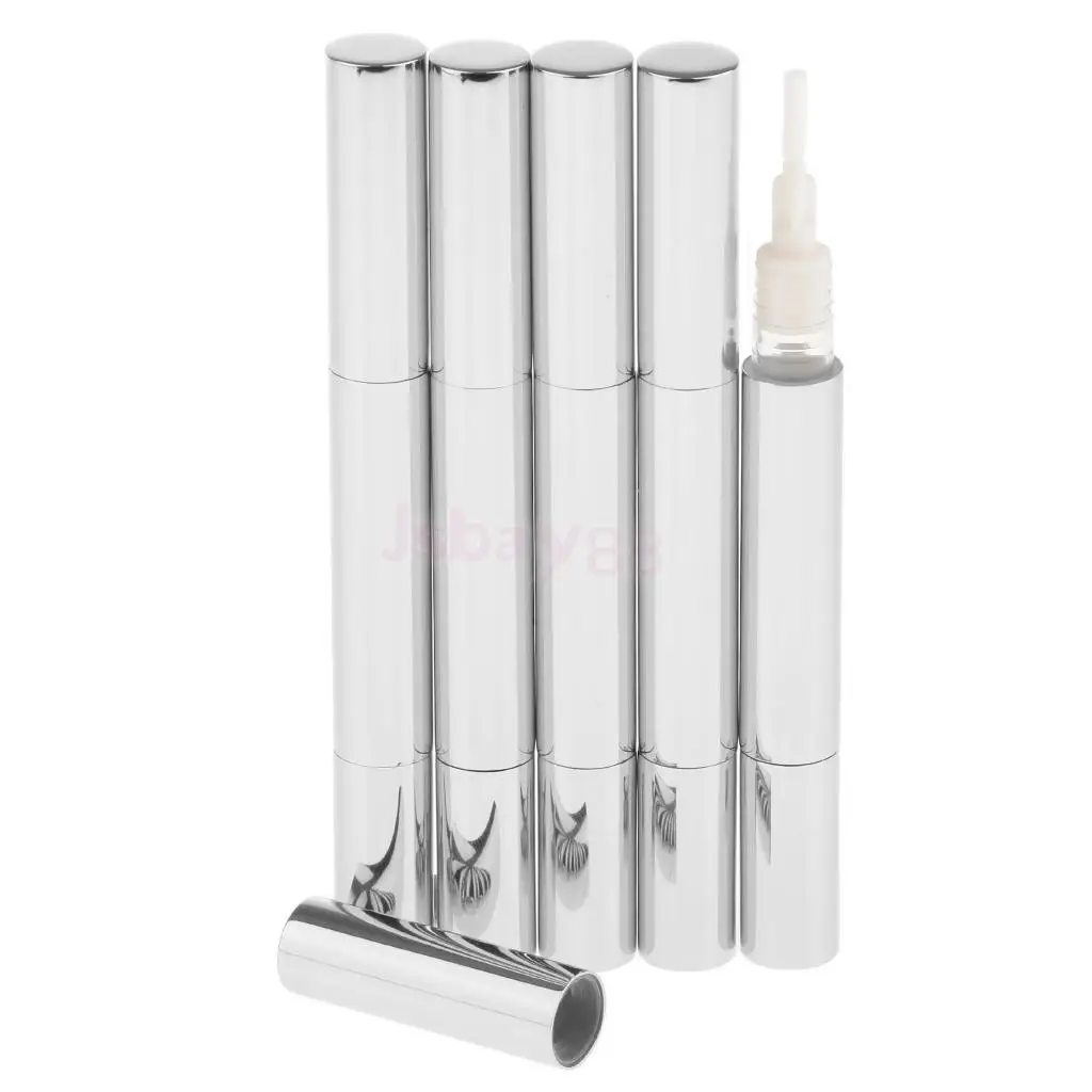 

5 Pack Aluminum Empty Twist Pen Lip Gloss Brush Pen, Lip Nail Oil Applicator Cosmetic Container Eyelash Growth Liquid Tube