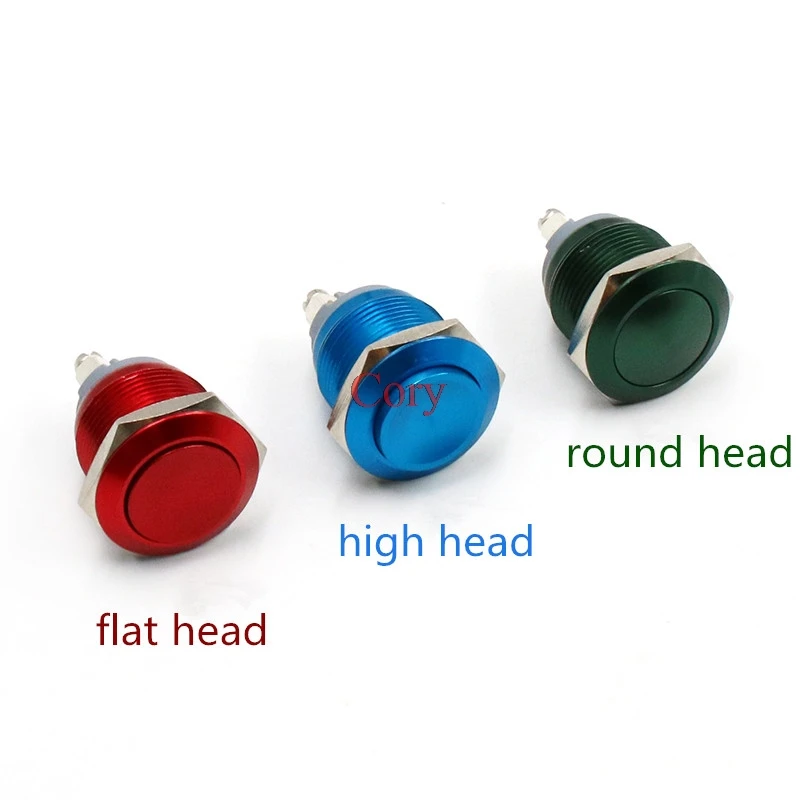 

1PC 16mm/19mm/22mm Metal Push Button Switch Waterproof Reset High/Flat/Round Head Screw Feet Door Bell Auto Engine Start CZYC