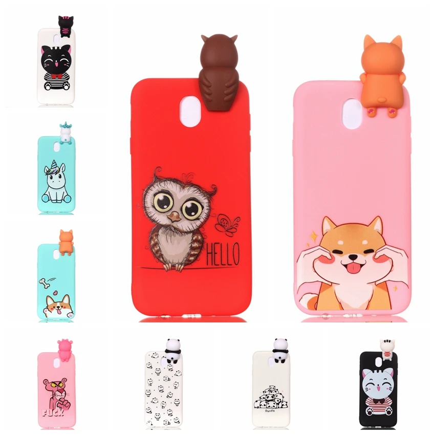 For Coque Samsung Galaxy J5 2017 Case 3D Cartoon Toy Owl Panda Unicorn Cat Soft Silicon Back Cover J530 |
