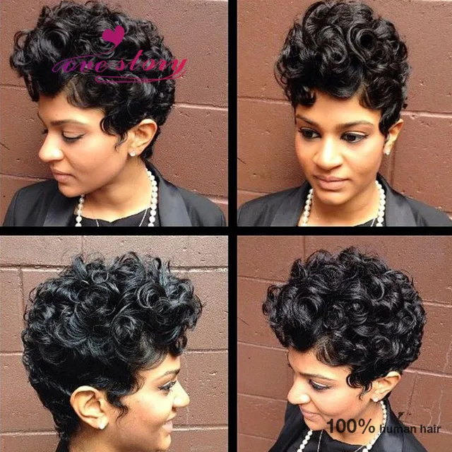 short haircut lace front wigs