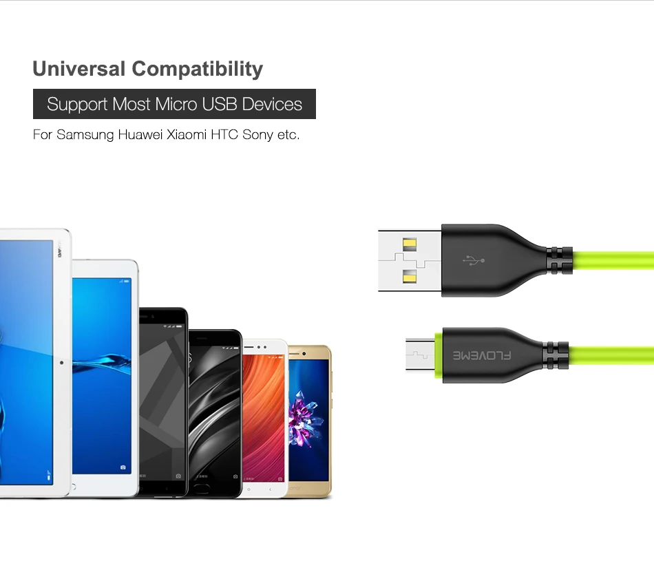 FLOVEME Micro USB кабель для Xiaomi Redmi Note 4 4X5 Plus 5В/2.2A Быстрая зарядка мобильного телефона USB кабель для samsung Galaxy S7 S6
