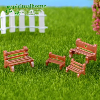 

ZOCDOU 1 Piece Brown Bench Park Rest Pew Chair Stool France Model Small Statue Figurine Crafts Ornament Miniatures Home Decor