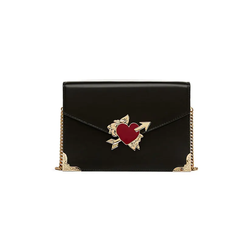 

Europe and the United States winter handbags heart bag retro small square heart-shaped decorative Messenger bag mini chain shoul