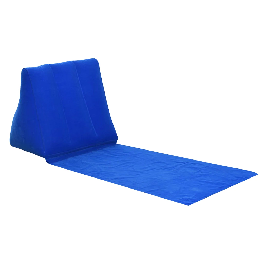 Inflatable Beach Sunbathing Camp Lounger Back Pillow Cushion Chair Air Sleep Bed Lying Seating Inflatable Beach Cushion Chair