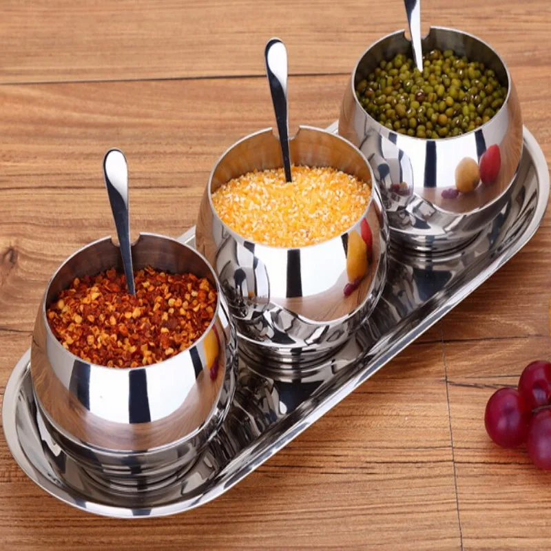 304 stainless steel condiment box creative Kitchen seasoning salt shaker spice jar 304 stainless steel condiment box creative Kitchen seasoning salt shaker spice jar