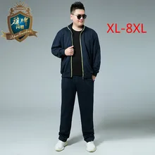 2018 Brand Sporting Suit Men Warm Hooded Tracksuit Track Men's Sweat Suits Solid Print Large Size Sweatsuit Male 8xl-xl Sets