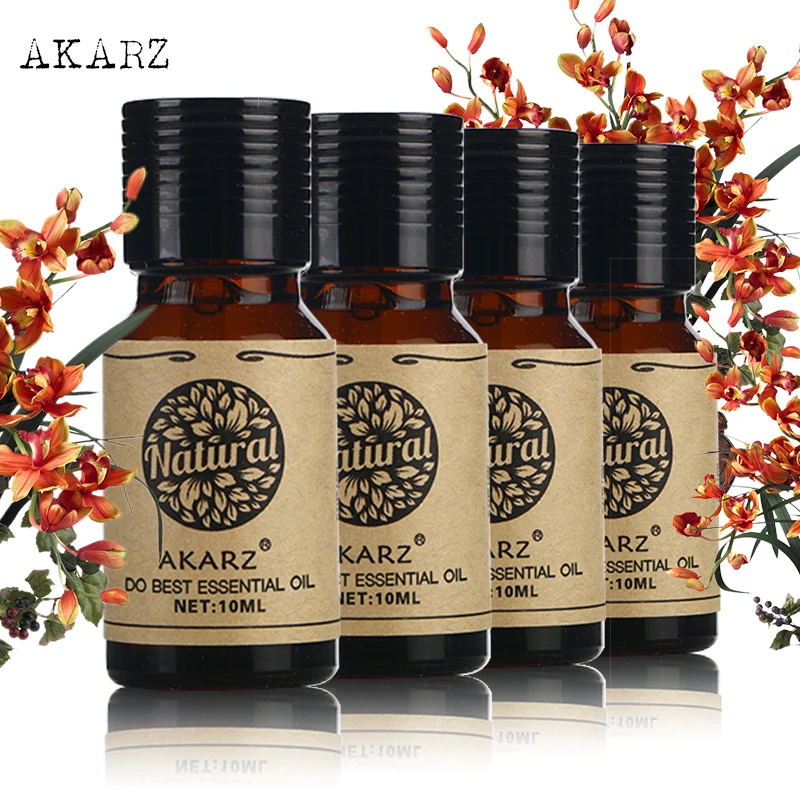 AKARZ  Musk Sandalwood Patchouli Tea tree Essential Oils Pack For Aromatherapy, Massage,Spa, Bath 10ml*4