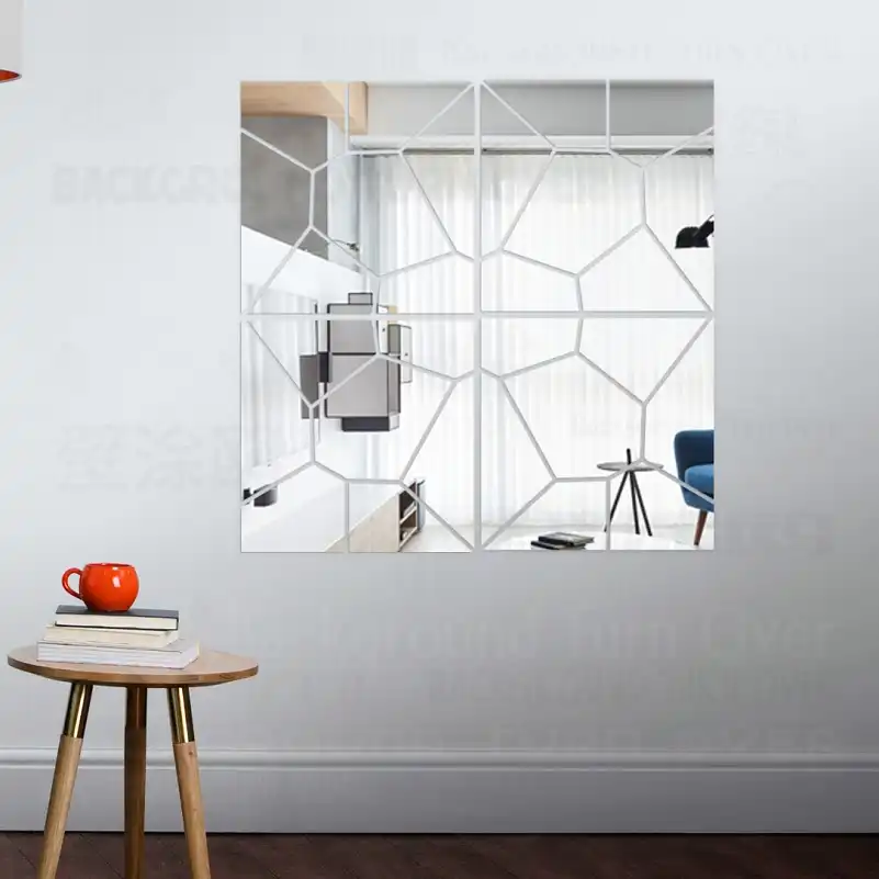 26pcs//set Wall Mirror Stickers Bedroom Kitchen Bathroom Decal Decoration M0I0