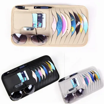 

Car Styling CD Organizer Multifunction Car Organizer Sunglasses Clip Holder Pen Slot Storage Pouch for Card Ticket Car CD Holder