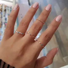 4 шт./компл. Винтаж, украшенные разноцветными кристаллами каменные кольца комплект Для женщин миди Kunckle новые модные вечерние, свадебные ювелирные изделия, оптом