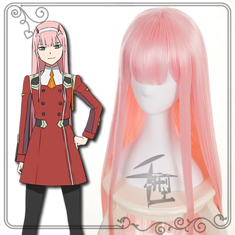 DARLING в FRANXX 02 парик ноль два парики 100 см длинный розовый термостойкие