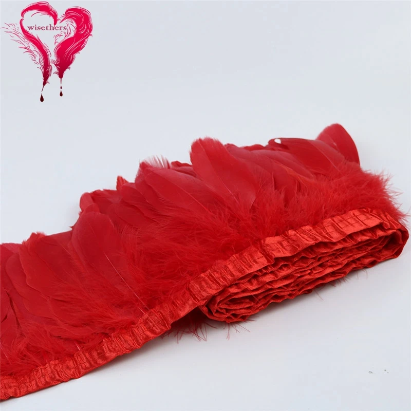 4 red goose feather fringe 4
