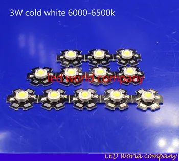 

100pcs/lot High Power 1W 3W Cool / Warm White 3500K 6500K 4000K LED Bulb Chip Crystal Diodes Light With 20mm AL Star Base