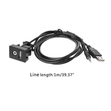 Best Offers Car 3.5mm AUX USB Extension Cable Panel Headphone Male Jack Flush Mount Adapter Best Offers Car 3.5mm AUX USB Extension Cable Panel Headphone Male Jack Flush Mount Adapter