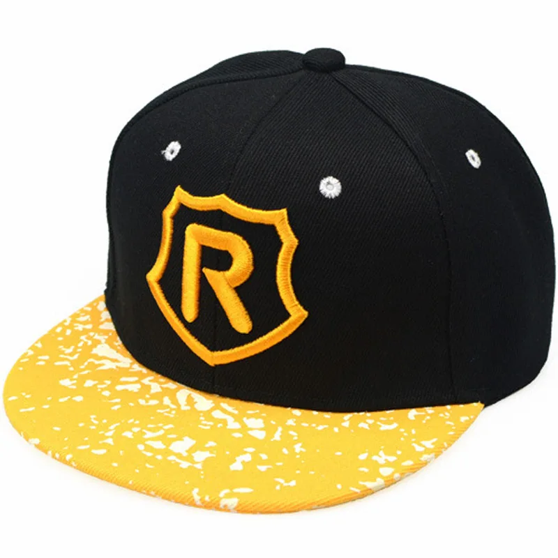 Girls Flat Bill Baseball Cap Kids Boy Hat Snap Back With Embroidery Letter R Black Yellow Pink Baseball Cap Snap Backsun Hat Boy Aliexpress