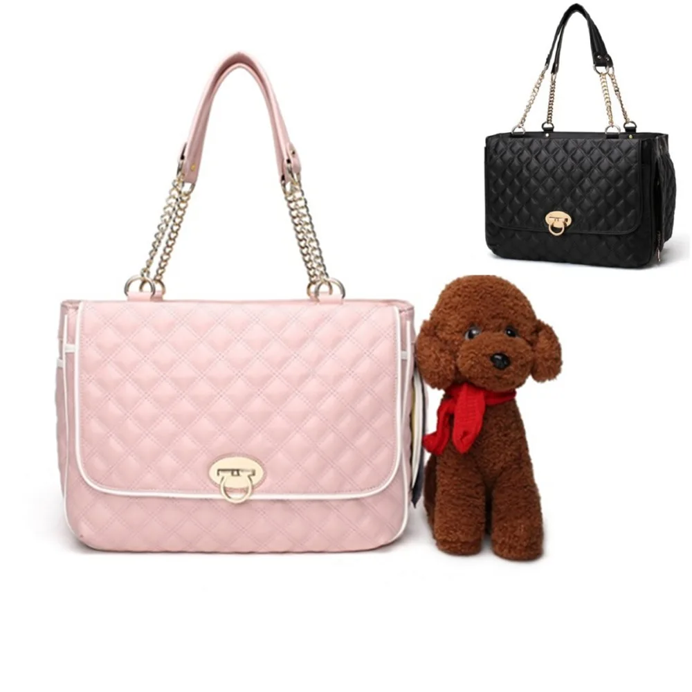 C34 Luxury Pet dog Carrier Bag Breathable Portable Travel PU Dog