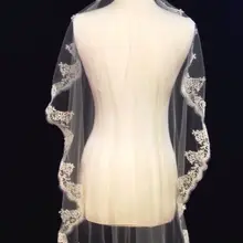 Горячие Кружева Фата Белый/слоновая кость Короткие Свадебная Фата с расческой Свадебные аксессуары вэу-де-noiva MD3578