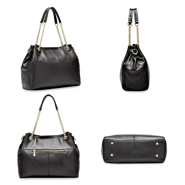 Us 44 98 51 Off Zency 100 Genuine Leather Handbag Fashion Women Shoulder Bag High Quality Female Crossbody Messenger Purse Classic Black Tote In