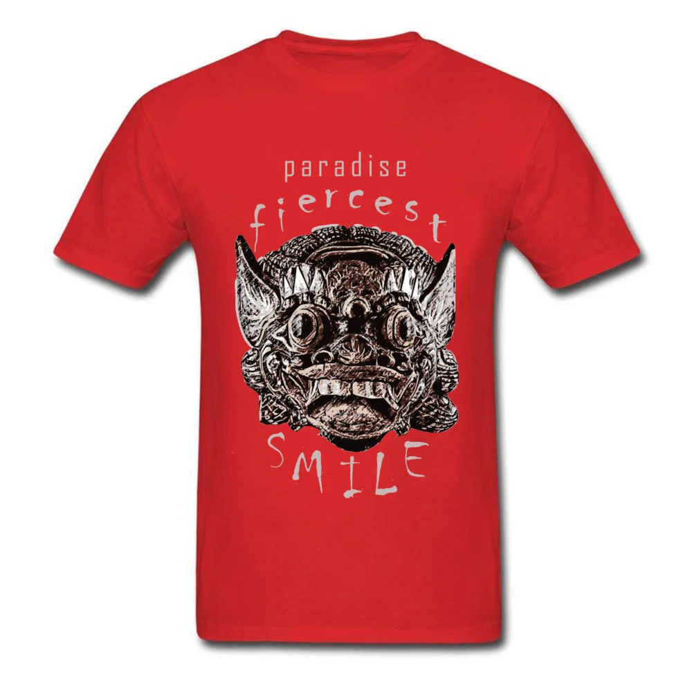 Europe Short Sleeve Tops Shirts Summer/Autumn Round Collar Cotton Men's Tshirts Paradise Smile I Europe Tops & Tees Fitted Paradise Smile I red