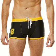 Мужские брендовые полосатые сексуальные хлопковые дышащие трусы с выступом плавки пляжные шорты# LRWS