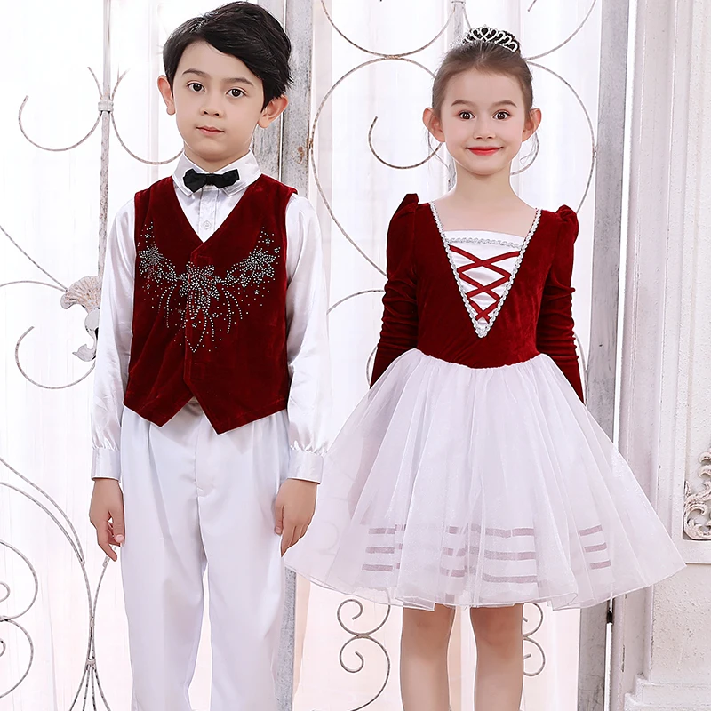 Songyuexia Детский костюм для танцев для выступлений для мальчиков и девочек