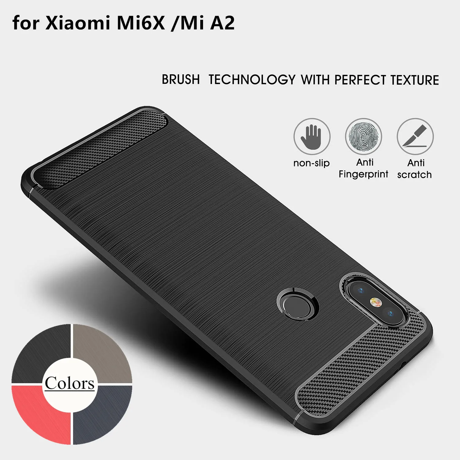 

Case for Xiaomi Mi A2 / Xiaomi A2 TPU Silicone Case Ultra-thin Soft Cover Matte Feel Phone Case Rugged Armor Case
