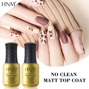 

HNM No Clean Matte Top Coat Soak Off Transparent Lacquer Clear Nail Glue Top Coat Matt Top Gel Nail Art UV Gel Polish Primer 8ml