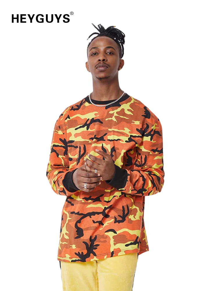 

2018 HEYGUYS fashion camouflage street wear sweatshirts men brand clothing France US men hip hop tracksuit