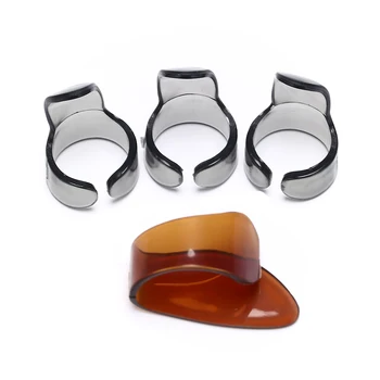 

4PCS Celluloid Finger Thumb Guitar Picks Mediator Celluloid Thumbpick Fingerpicks Shell Plectrum Guitar Accessories