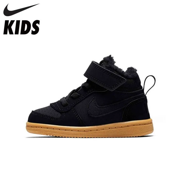 

NIKE Kids COURT BOROUGH MID WTR TDV New Arrival Winter Warm High-top Sneakers For Kids Boots Warm Sports Shoes AV3159-002