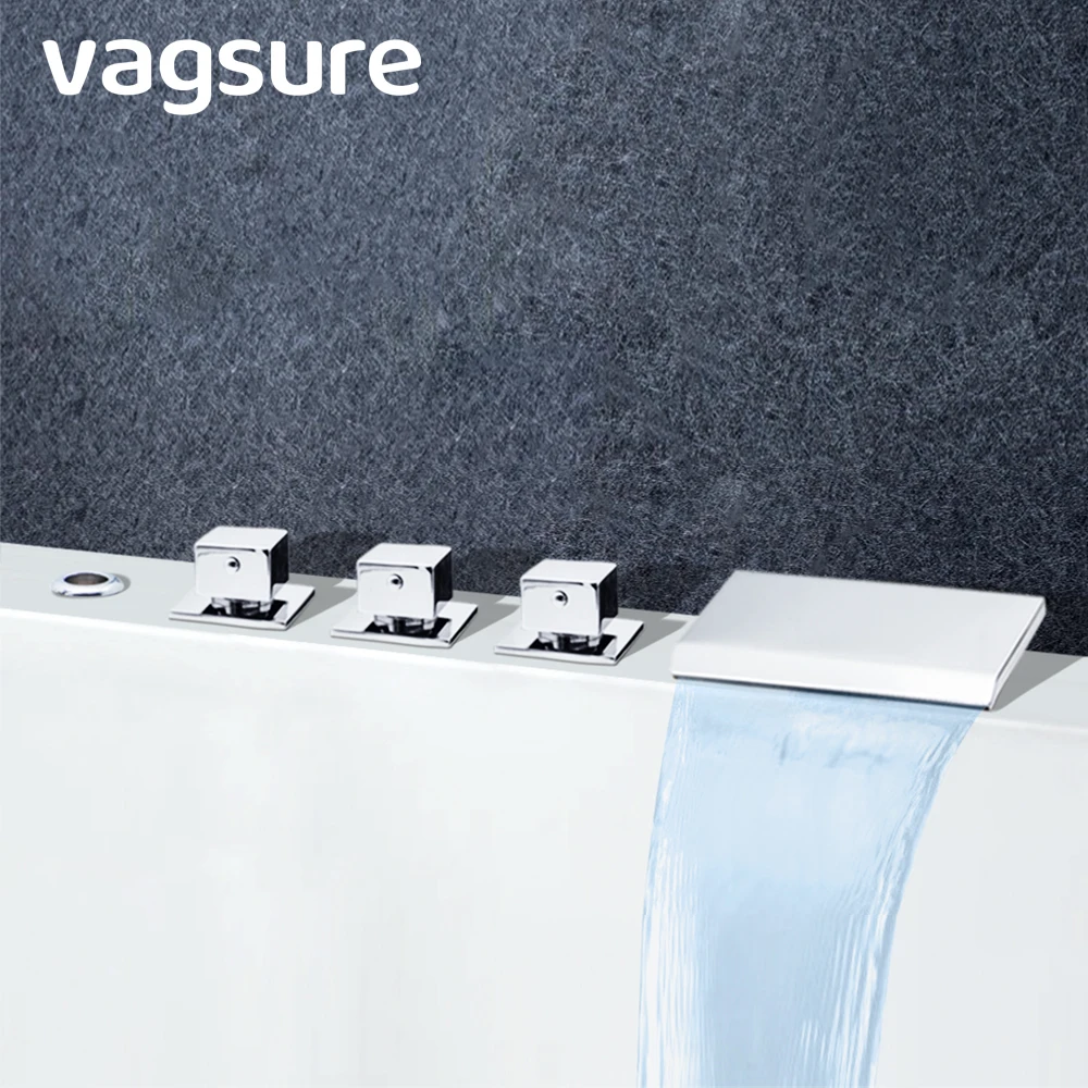Square Bathtub Tap Brass Switch Control Valve For Bathtub Faucet Shower Mixer Faucet Tap For Baths Cascade Waterfall Diverter 2