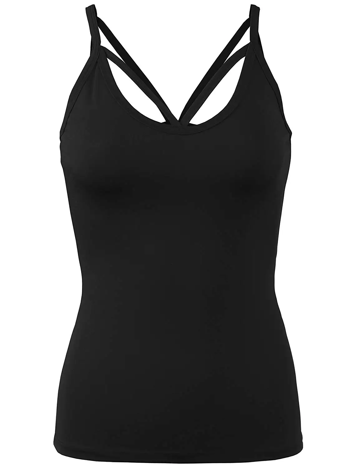 

18 Piece Womens Basic Strappy Cutout Strap Solid Cami Tank Top Camis Silk Polyester Appliques Polyester
