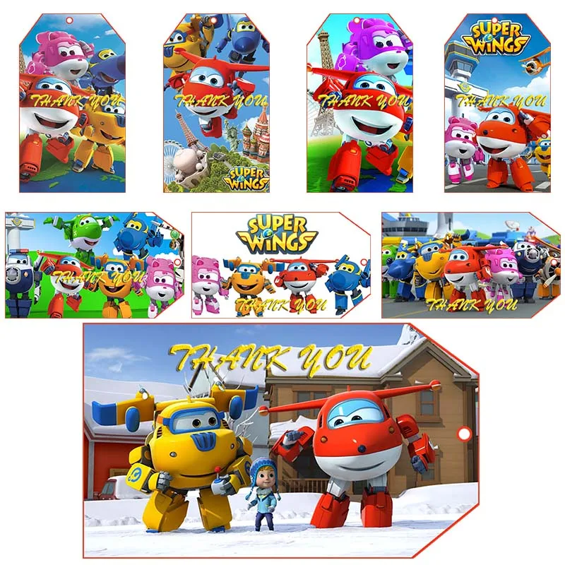 Super Wings TagsThank You подарок услуга метки детский душ день рождения Описание бирки "друг"