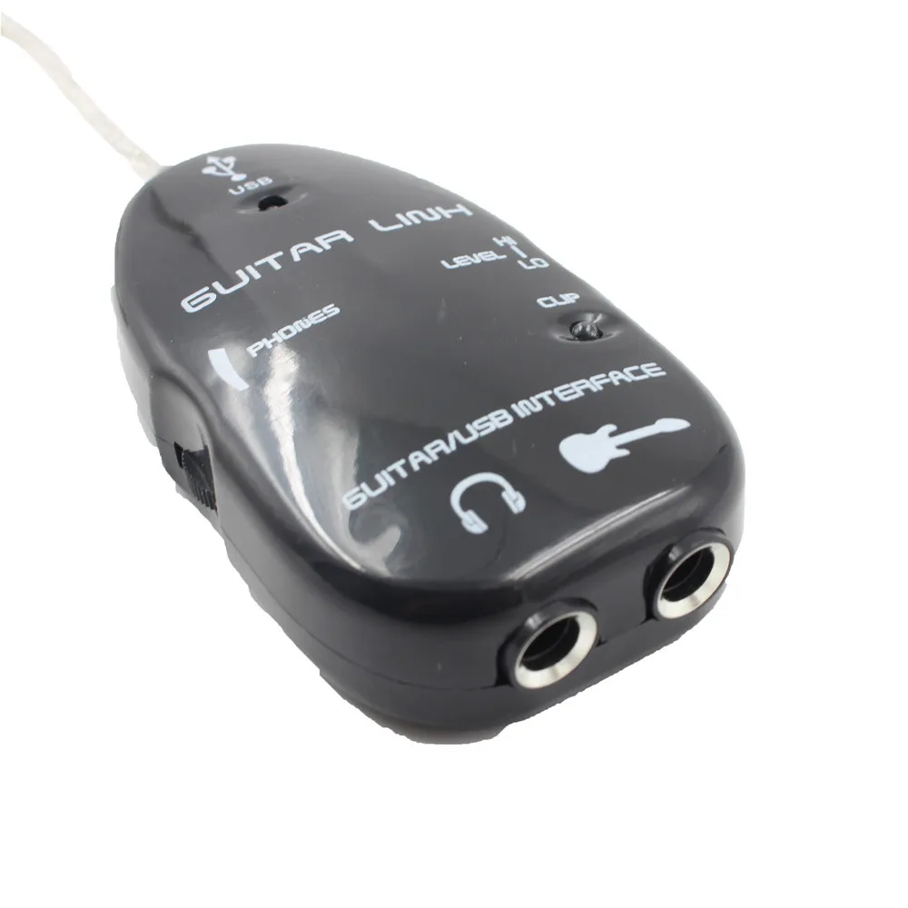 

Black Adapter Electric Guitar to USB Interface Link Cable For PC Recordin Guitar USB audio cable Musical Accessories Hot A30610
