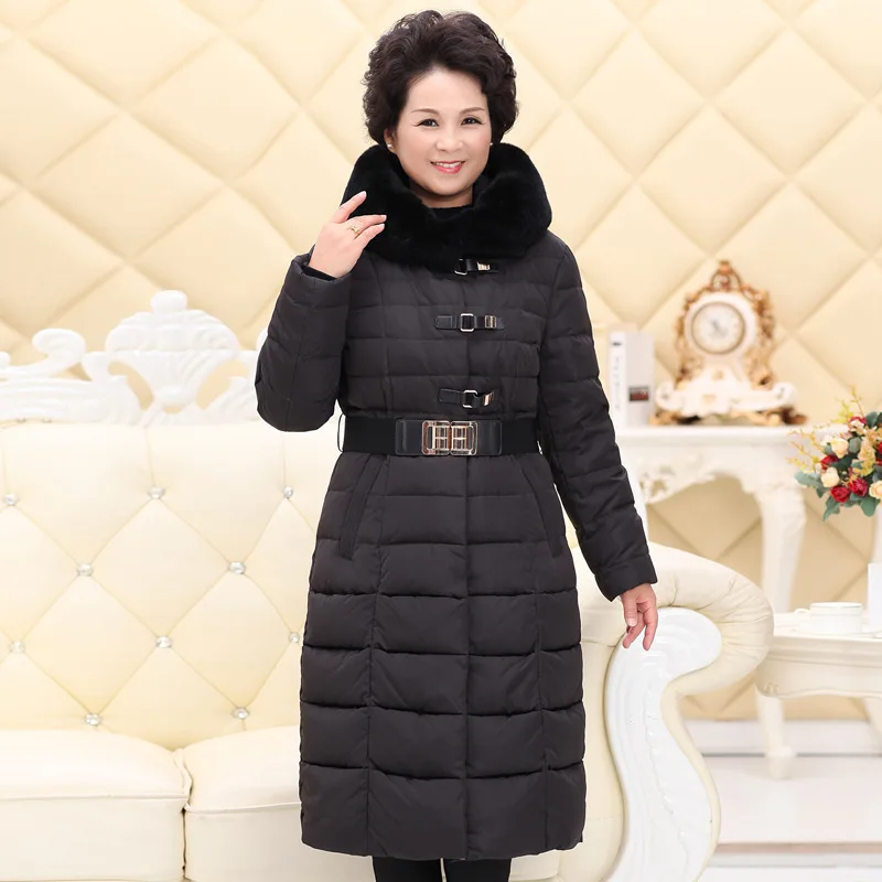 Femmes De red La Milieu Long Le Down Longue 2016new Parka Veste D'hiver Vieux Plus Âgés Bas Black Taille Vers Chinois Manteaux Enduisent 5xS18H
