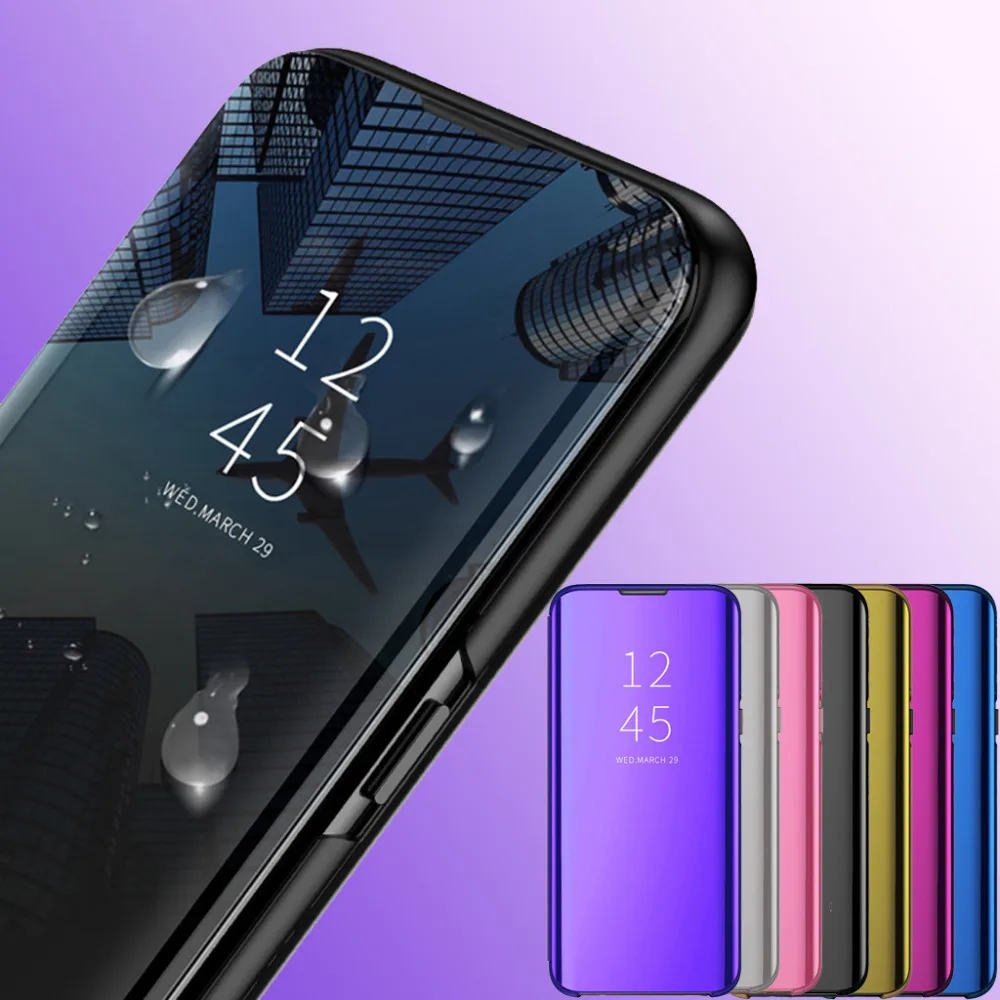 

Sleep Wake Function PC+PU Leather Fashion Smart View Mirror Flip Stand Case Cover for Samsung Galaxy S10e 5.8inch