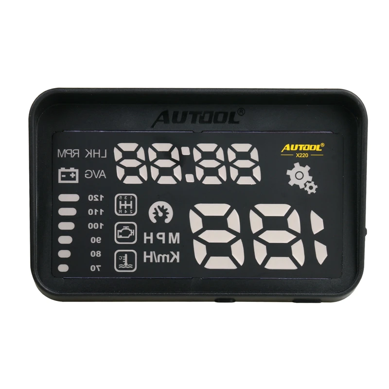 AUTOOL X220 HUD Дисплей проектор датчик скорости метр пленка OBD2 II Цифровой автомобиль