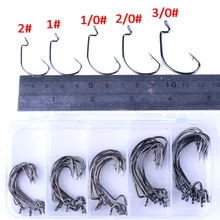 50 шт./кор. Высокоуглеродистая сталь перевернутый рыболовный крючок 2#1#1/0#2/0#3/0# острый колючий нержавеющая рыболовные крючки+ пластиковая коробка для снастей