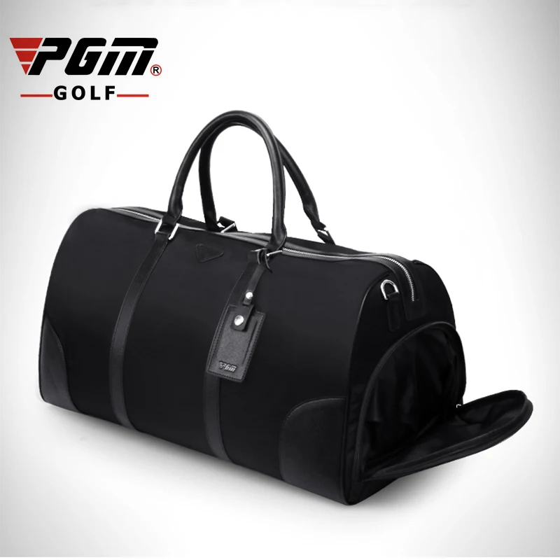 Pgm 35l ملابس الغولف حقيبة محمولة للماء النايلون جلد طبيعي أعلى جودة أحذية الجولف كيس طبقة مزدوجة الرياضية حقيبة يد