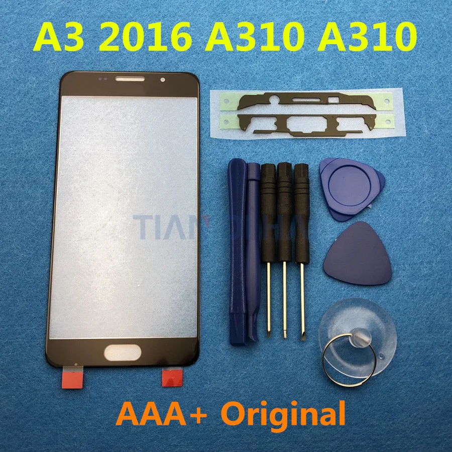 

Original Screen Front Glass Lens Replacement For Samsung Galaxy A3 2016 A310 A310F SM-A310F Touch Panel Glass + Sticker + Tools