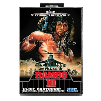 

Rambo 3 with Box for 16 bit Sega MD Game Card for Mega Drive for Genesis Video Console